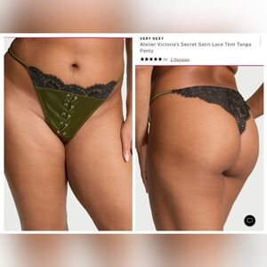Victoria's secret luxe stretch silk SEXY Atelier Satin Lace tanga panty
